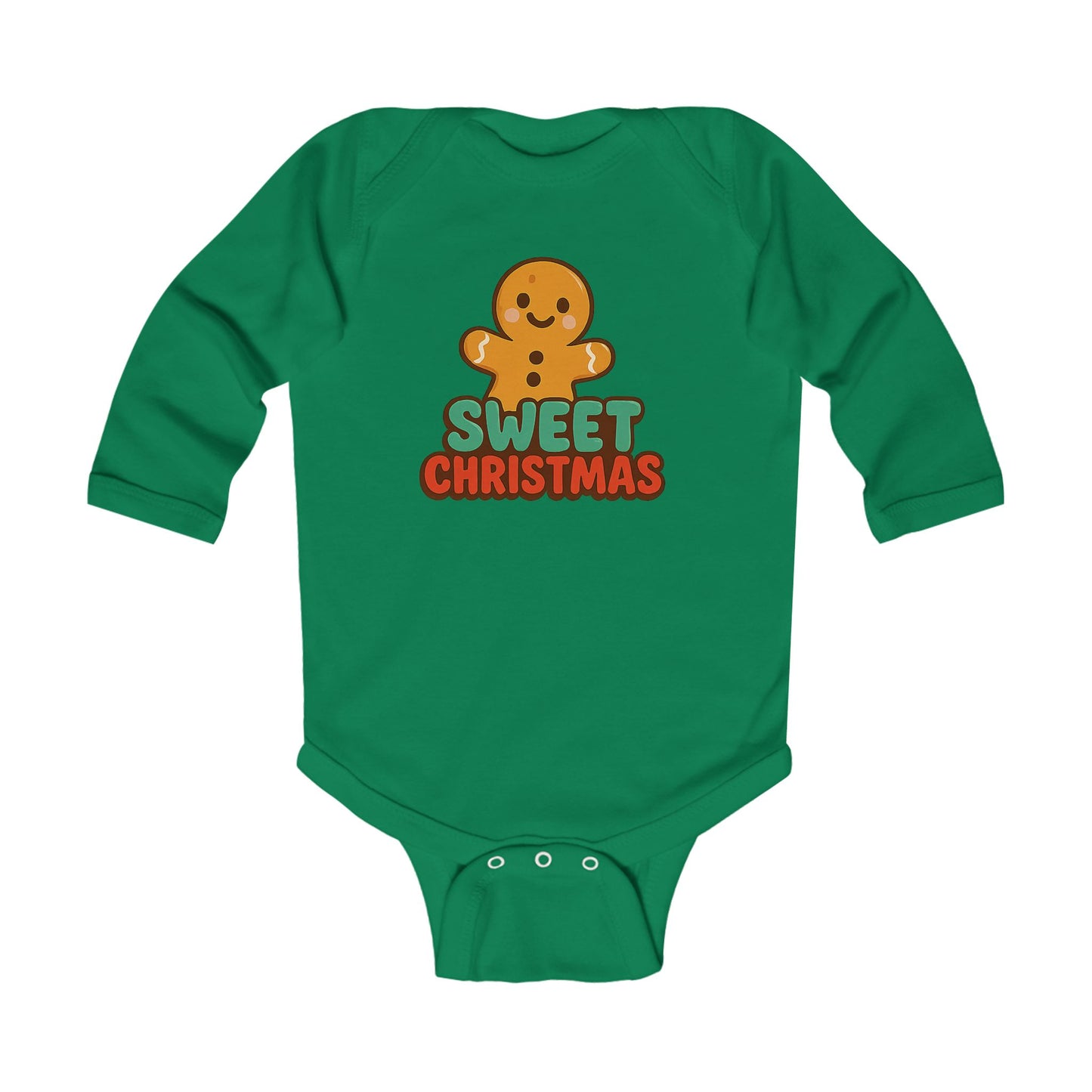 Infant Bodysuit - 'Sweet Christmas' Gingerbread Holiday Baby Onesie