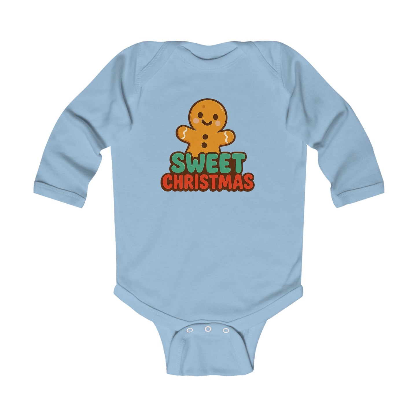 Infant Bodysuit - 'Sweet Christmas' Gingerbread Holiday Baby Onesie