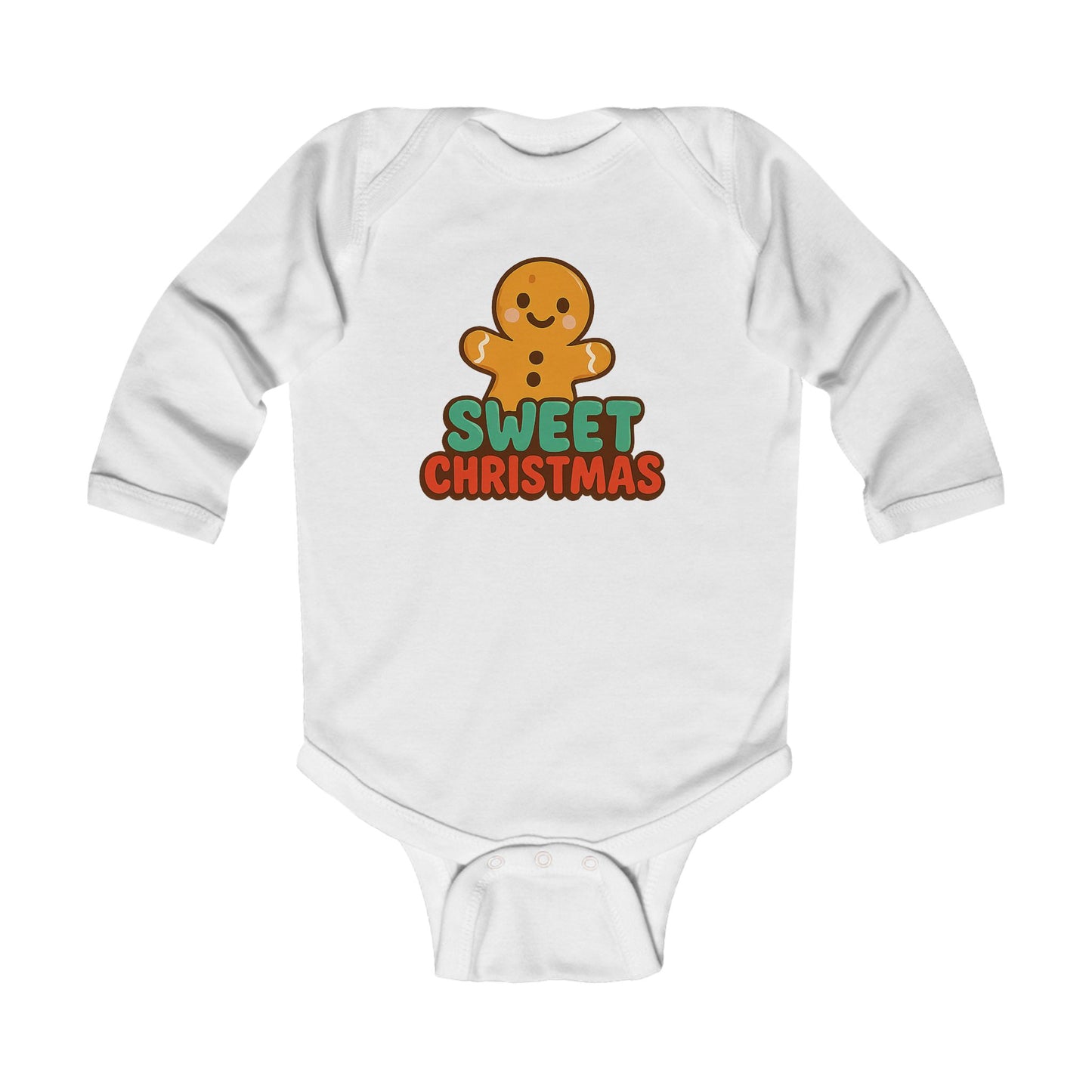 Infant Bodysuit - 'Sweet Christmas' Gingerbread Holiday Baby Onesie