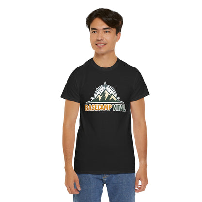Base Camp Vital Mountain Compass Crewneck T-Shirt | Outdoor Hiking Graphic Tee | Midweight Cotton Trail Shirt (free shipping)