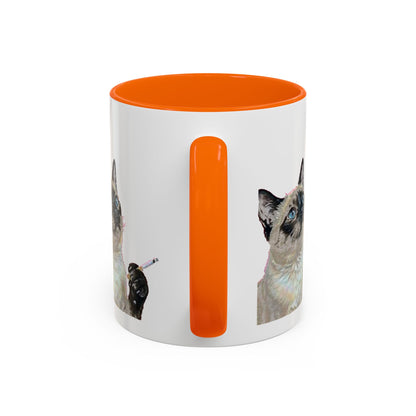 Happy and Dazzling Smoking Cat Accent Coffee Mug — 11/15oz (free shipping)