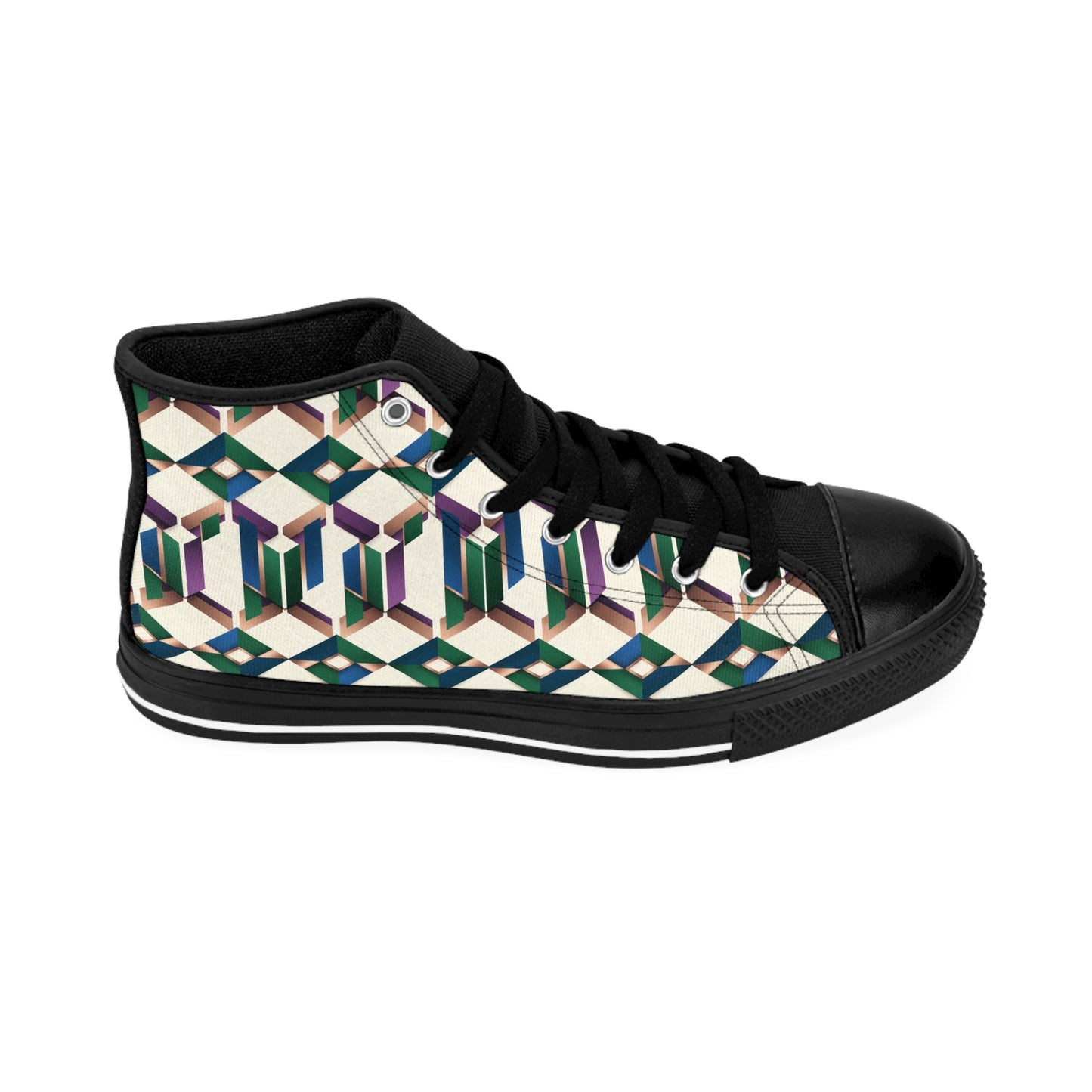 Men's Geometric Prism High-Top Sneakers — Men's Classic Sneakers (free shipping)