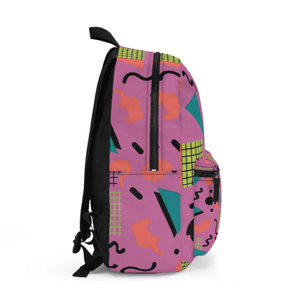 Backpack - Retro 80s Memphis Print Backpack – Pink Geometric School Bag