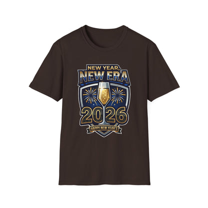 New Year 2026 T-Shirt – "New Year, New Era" Champagne & Fireworks Celebration Tee