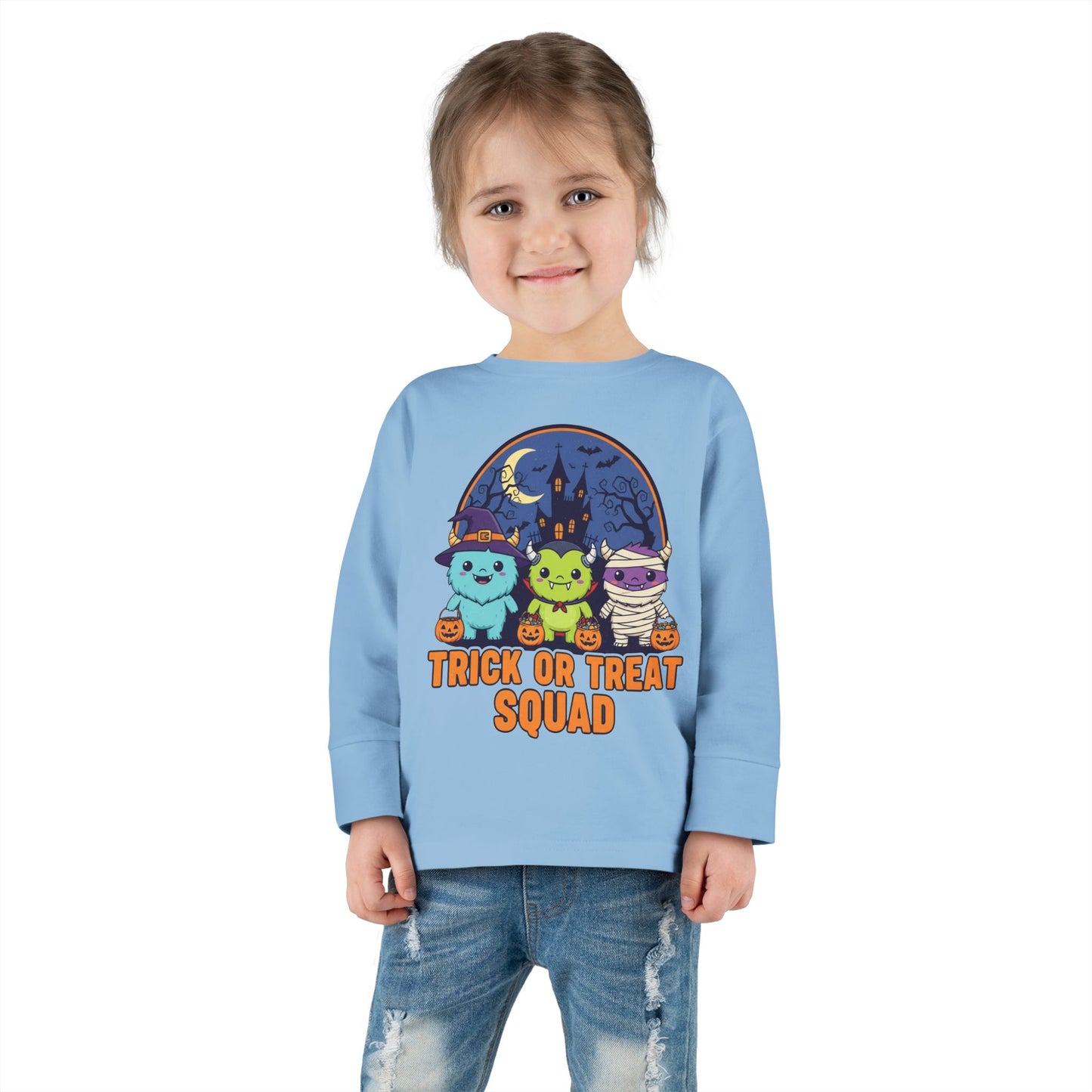Toddler Halloween Long Sleeve Tee - Trick or Treat Squad, Cute Kids Shirt, Halloween Costume Tee, Toddler Fall Apparel, Kids Halloween [...]