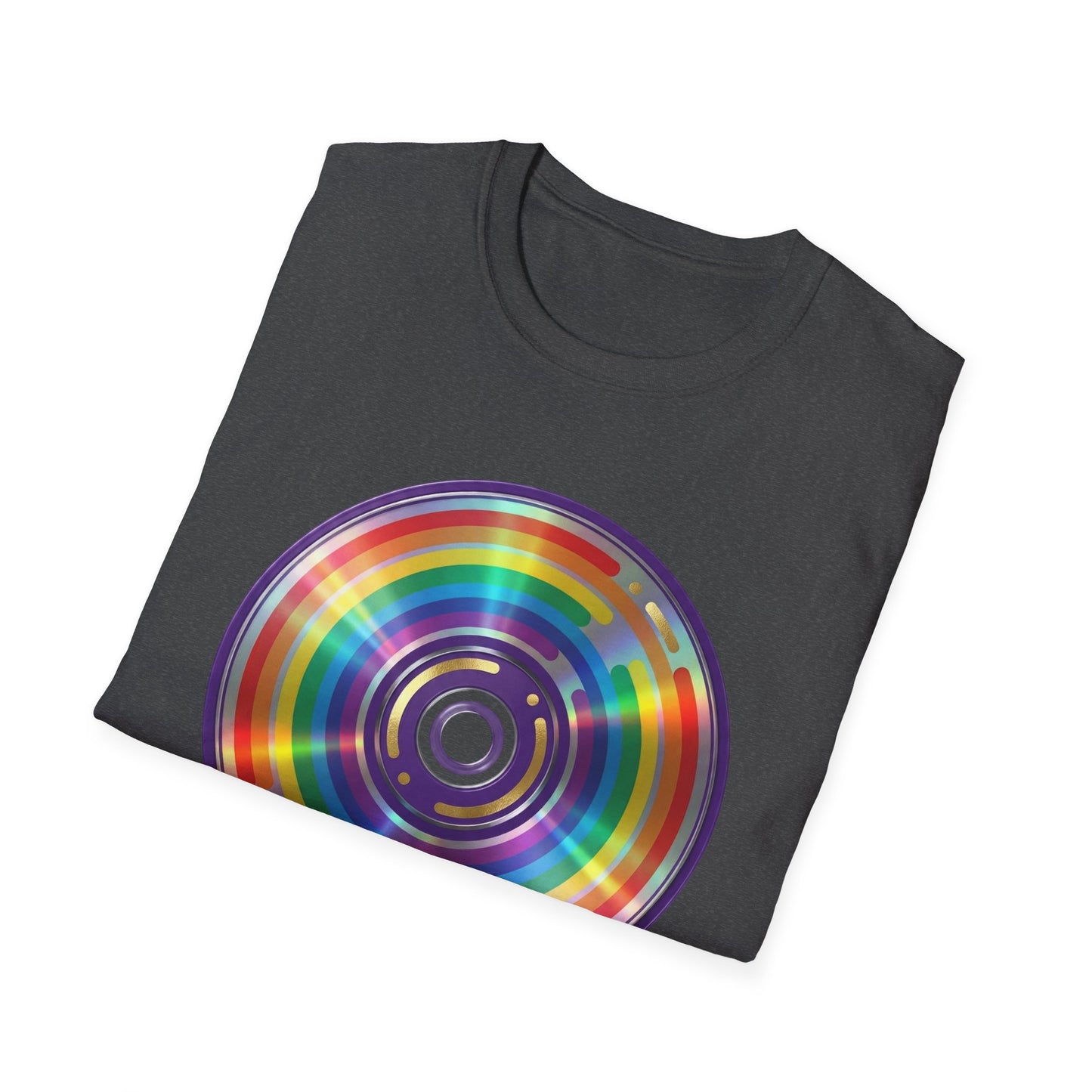 Retro Rainbow CD- Vinyl Record T-Shirt