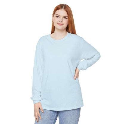 Women’s Chambray, Light blue Garment-Dyed Long Sleeve Tee - Casual Comfort for All Seasons