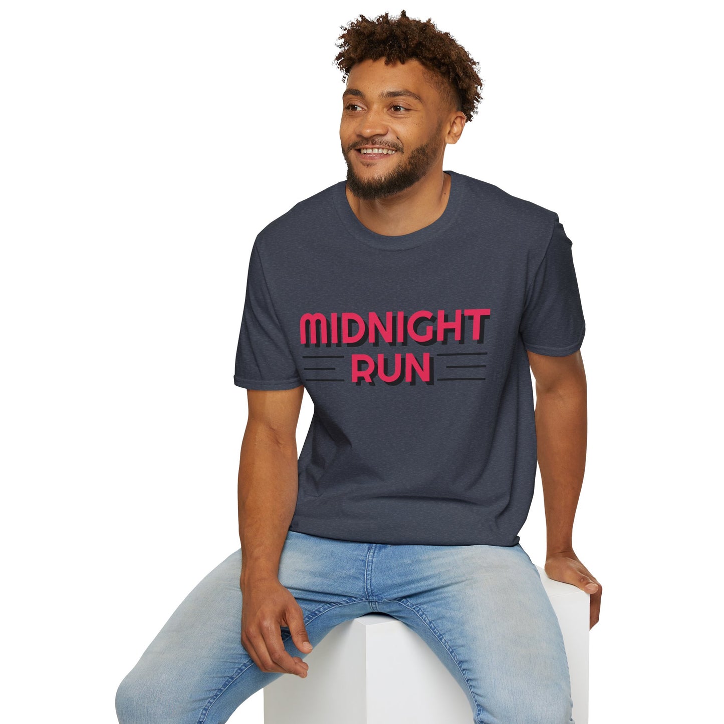 Midnight Run T-Shirt — Retro Pink Track Graphic Tee