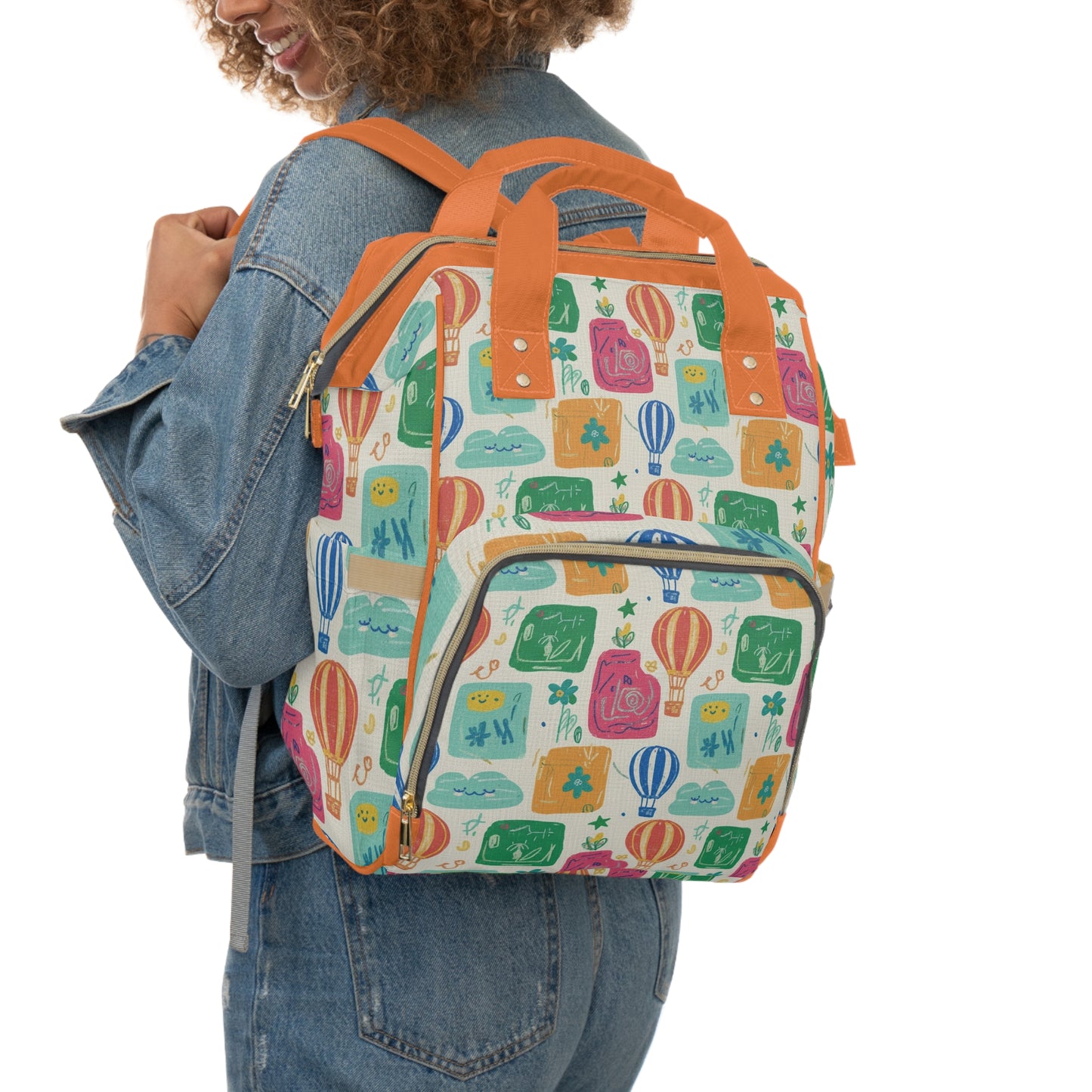 Boho - Hot Air Balloon Baby Diaper Backpack — Colorful Multifunctional Nappy Bag