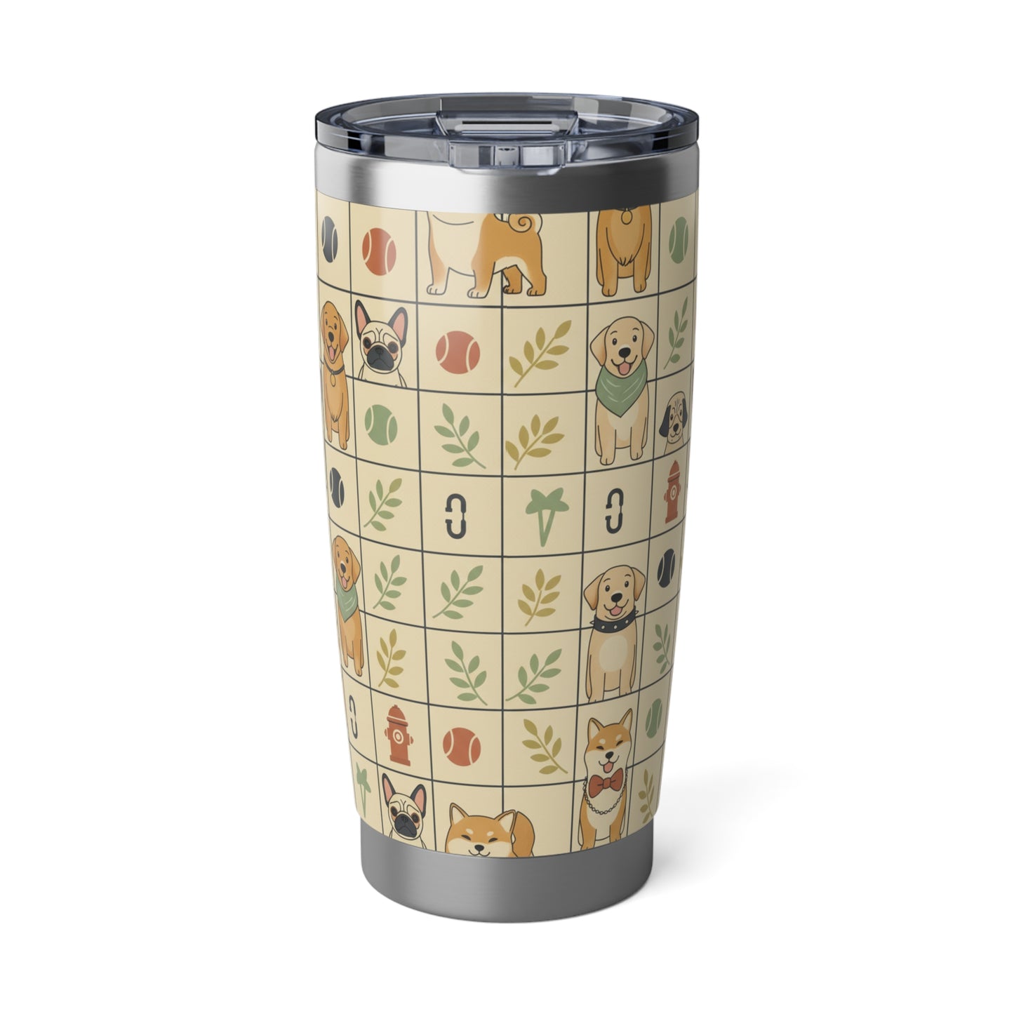 Dog Pattern 20oz Tumbler — Cute Paw Print Travel Cup
