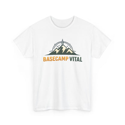 Base Camp Vital Mountain Compass Crewneck T-Shirt | Outdoor Hiking Graphic Tee | Midweight Cotton Trail Shirt (free shipping)