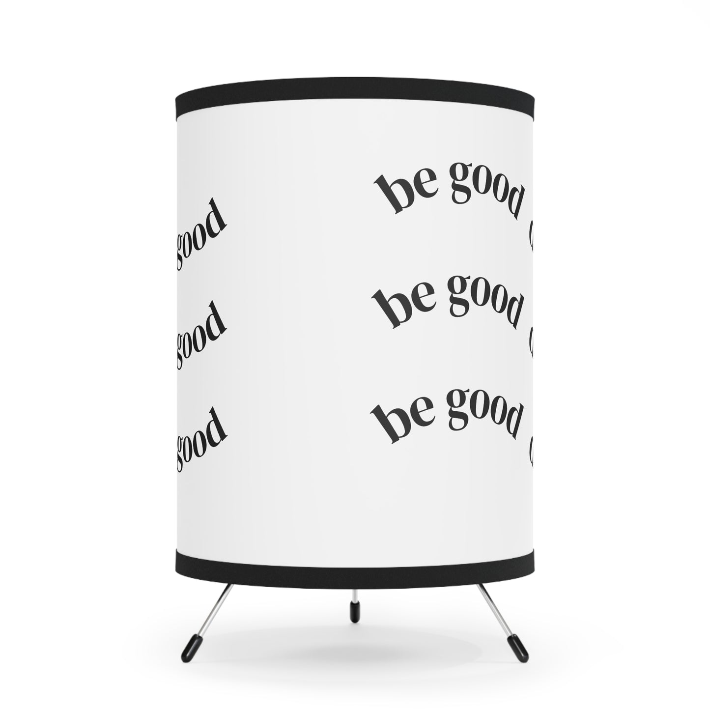 Tripod Lamp — "Be Good Do Good" Printed Shade
