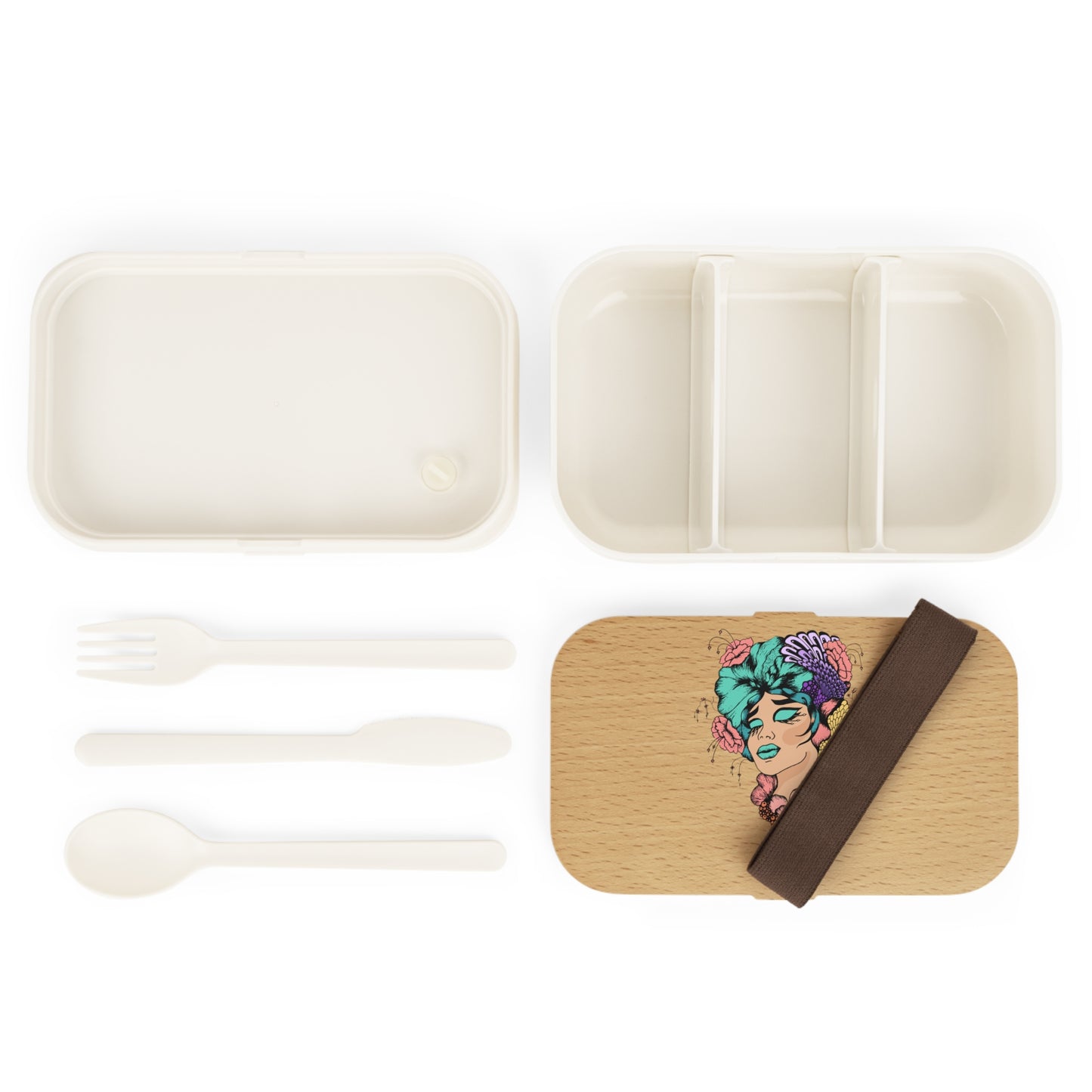 Artistic Bento Lunch Box with Floral Design