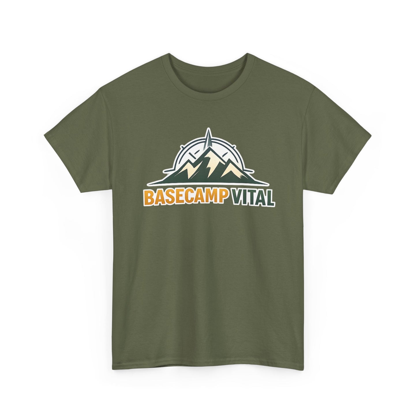 Base Camp Vital Mountain Compass Crewneck T-Shirt | Outdoor Hiking Graphic Tee | Midweight Cotton Trail Shirt (free shipping)