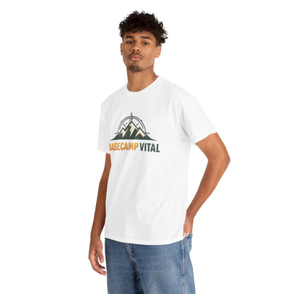 Base Camp Vital Mountain Compass Crewneck T-Shirt | Outdoor Hiking Graphic Tee | Midweight Cotton Trail Shirt (free shipping)
