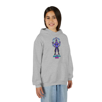 Youth Hoodie — Neon k-Pops Gamer Girl Graphic “Pixel Pal” Streetwear