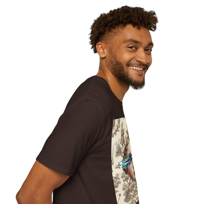 Vintage Doll Face Tee with Glitch Paint Splash