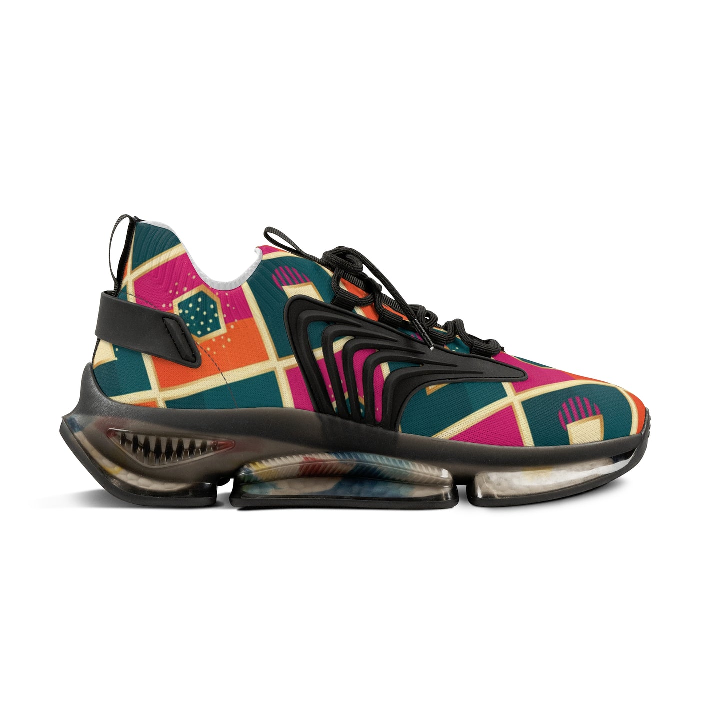 Men's Mesh Sneakers — Colorful Geometric Pattern Athletic Shoes (free shipping)