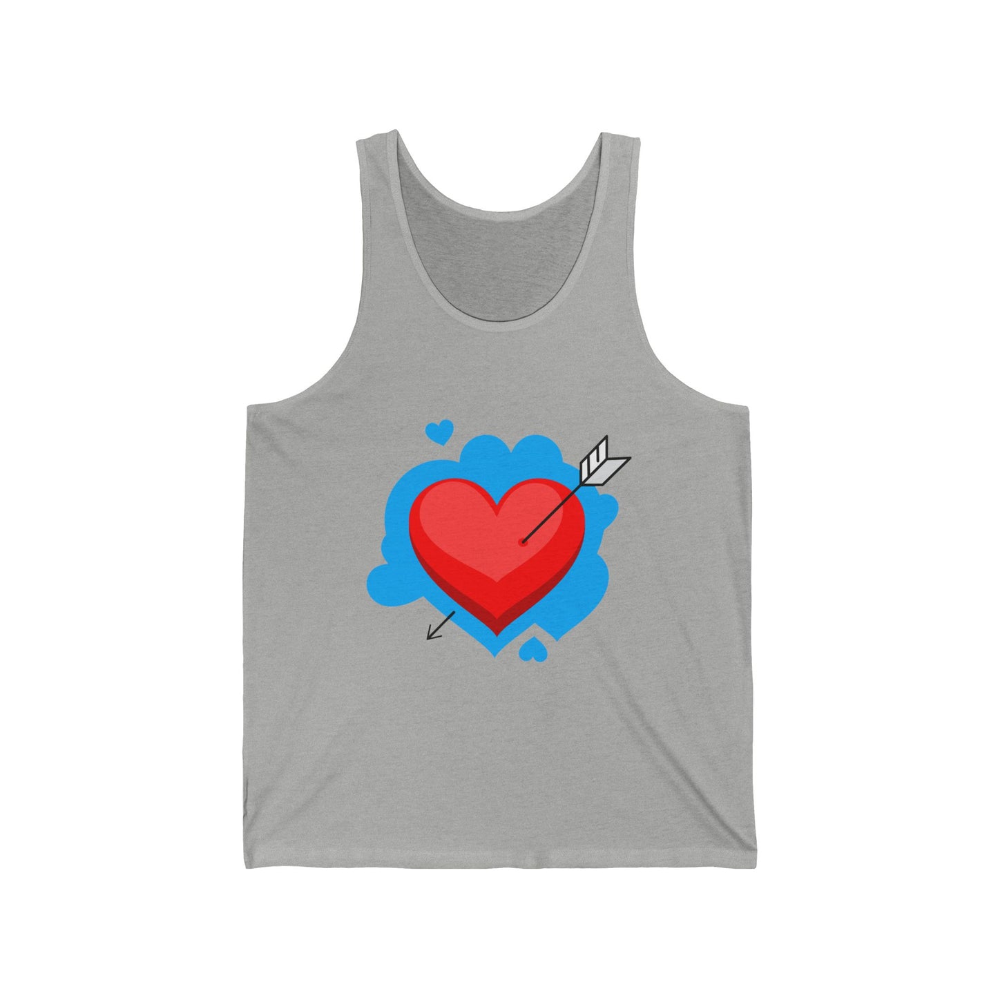 Minimal Heart and arrow " cupid heart arrow style " Tank Top — Simple Purple Heart Graphic