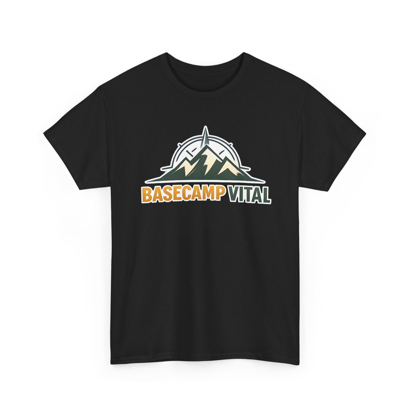 Base Camp Vital Mountain Compass Crewneck T-Shirt | Outdoor Hiking Graphic Tee | Midweight Cotton Trail Shirt (free shipping)