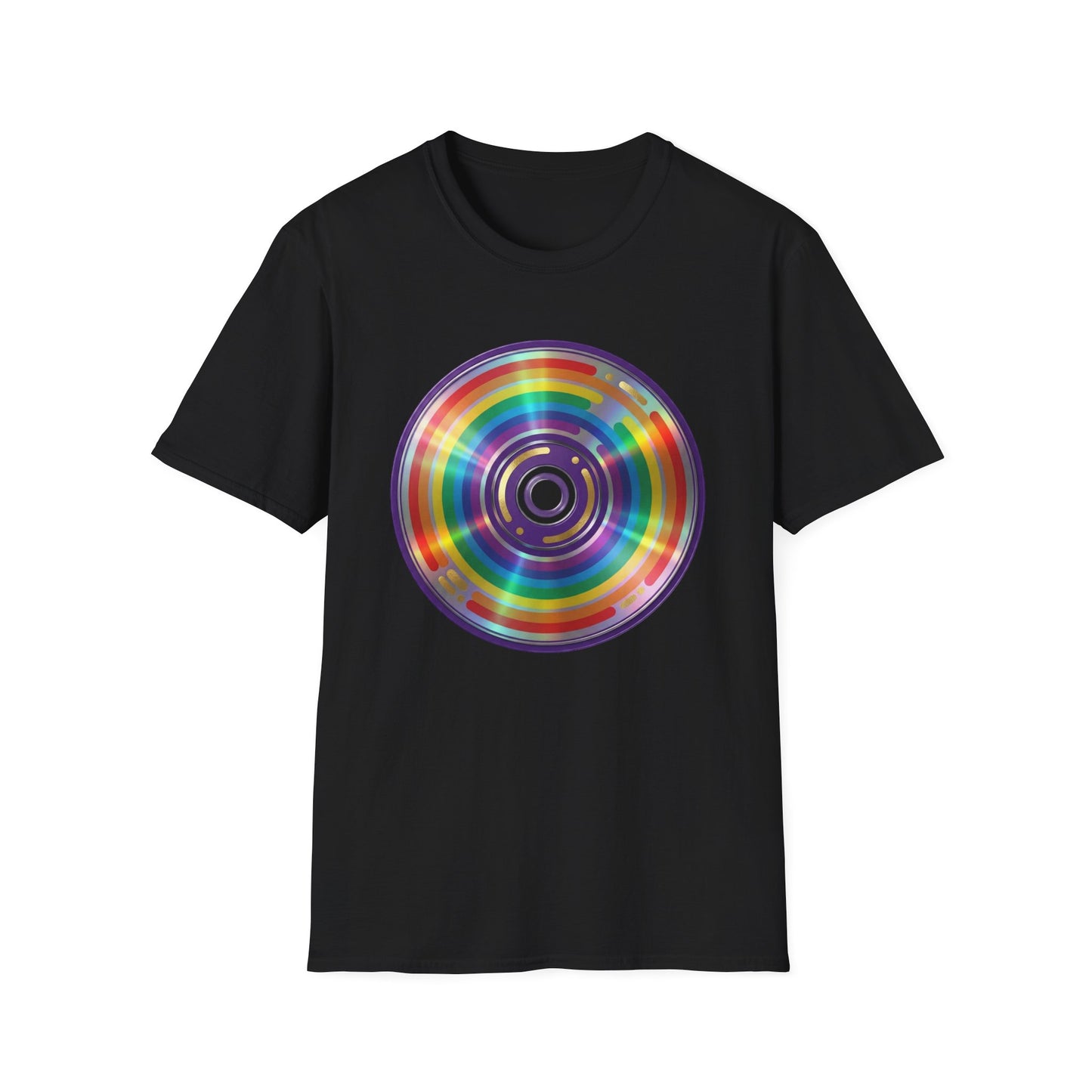 Retro Rainbow CD- Vinyl Record T-Shirt