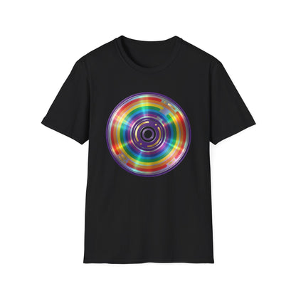 Retro Rainbow CD- Vinyl Record T-Shirt