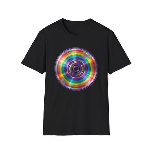 Retro Rainbow CD- Vinyl Record T-Shirt