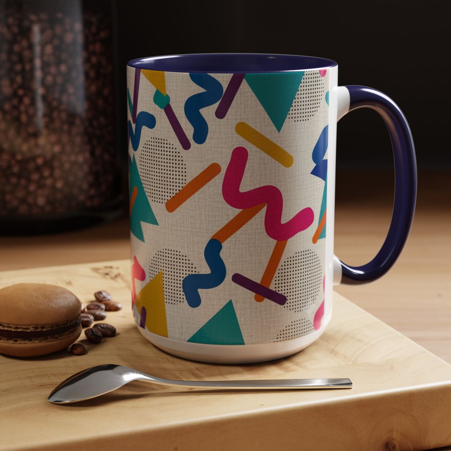 Retro Memphis Pattern Coffee Mug — 11/15oz Accent Ceramic Mug