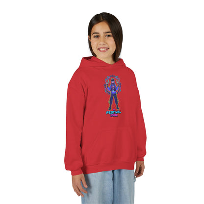 Youth Hoodie — Neon k-Pops Gamer Girl Graphic “Pixel Pal” Streetwear