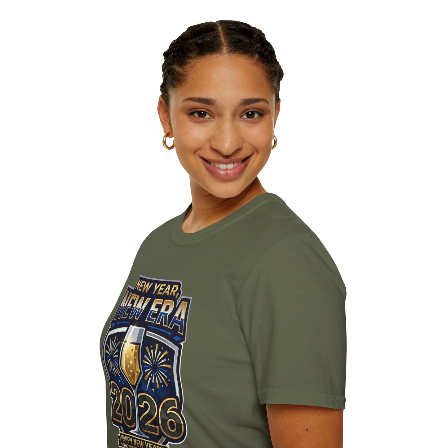 New Year 2026 T-Shirt – "New Year, New Era" Champagne & Fireworks Celebration Tee
