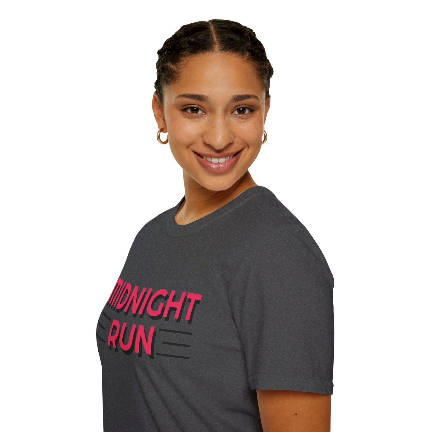 Midnight Run T-Shirt — Retro Pink Track Graphic Tee