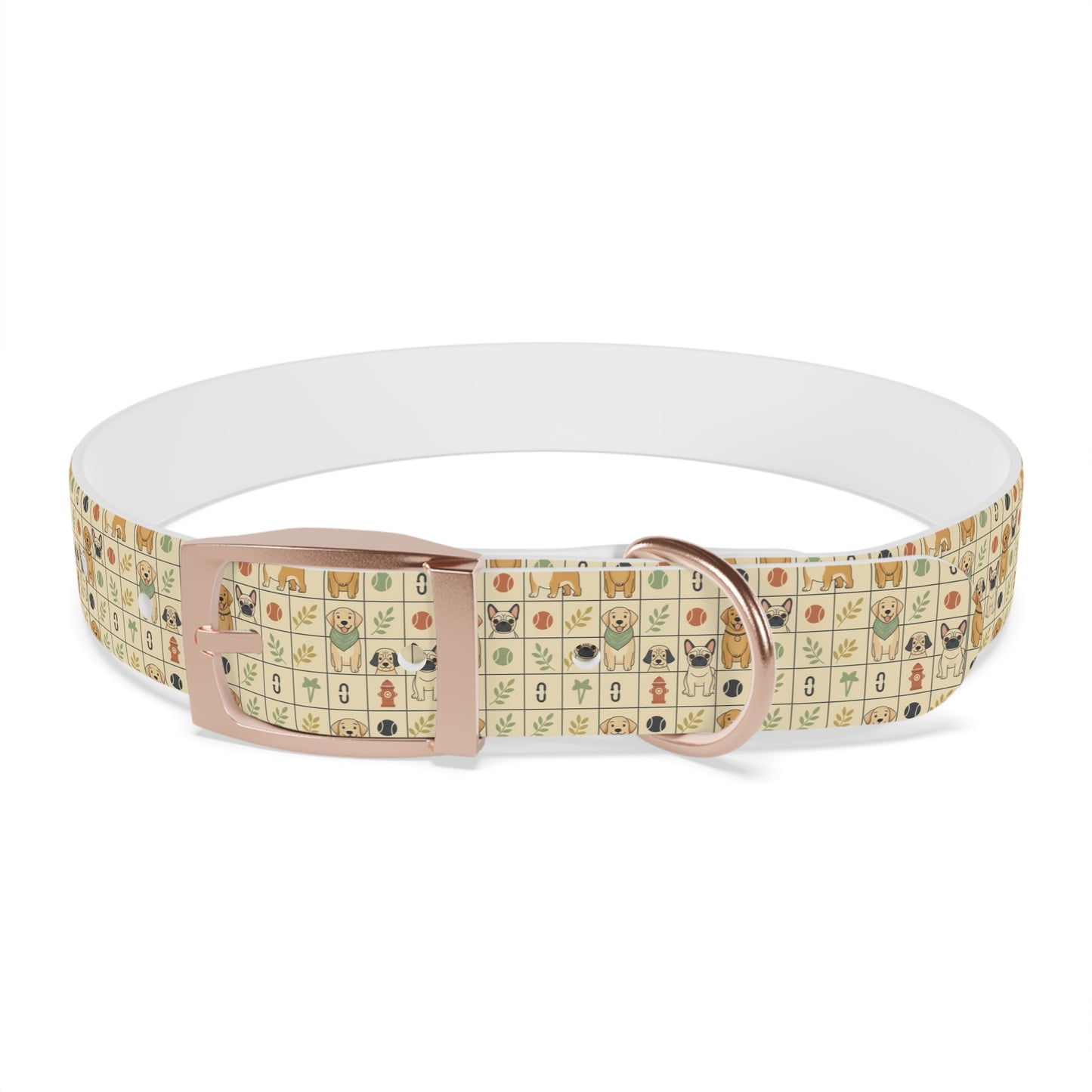 Vintage Puppy Pattern Dog Collar – Cute Retro Dogs & Bones Design