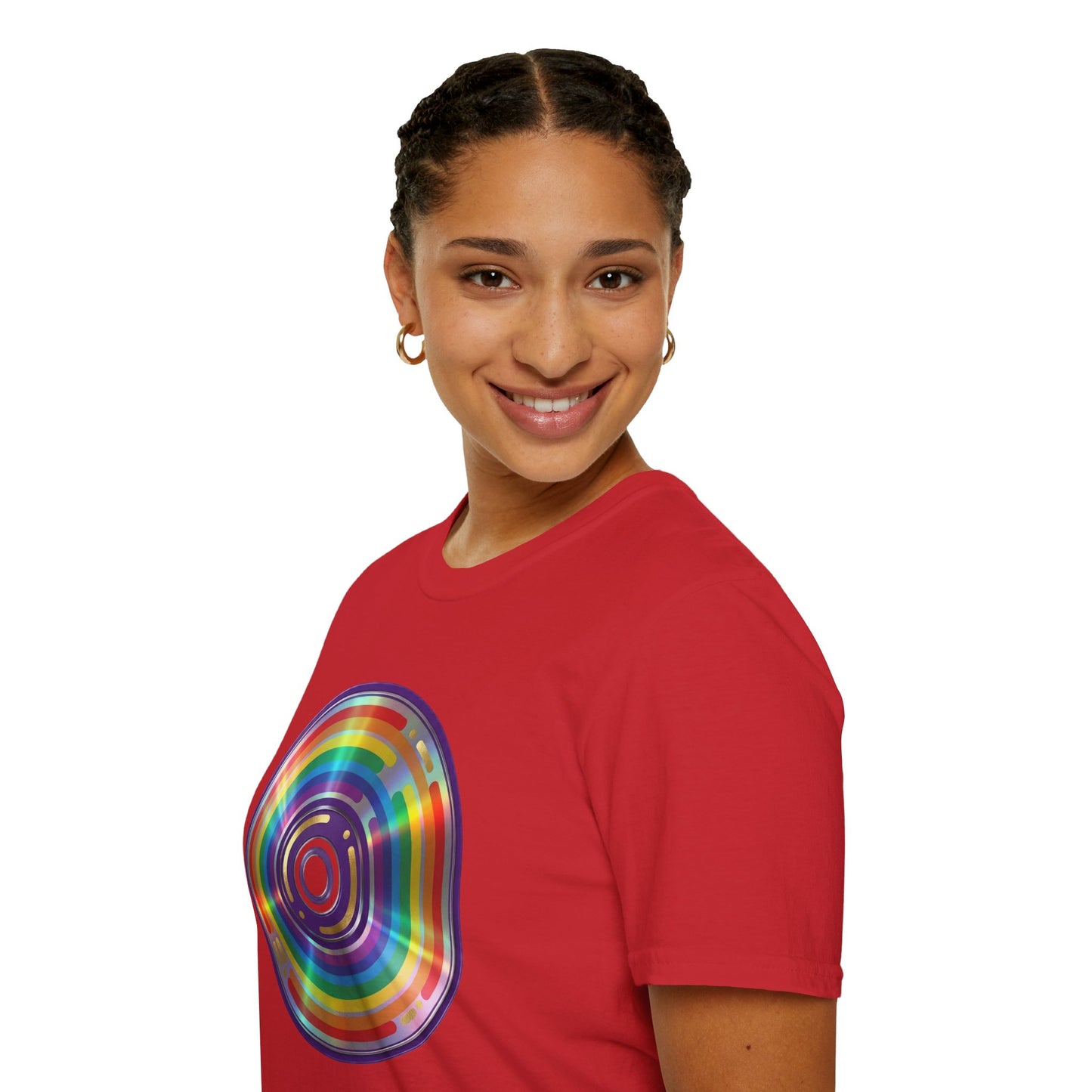 Retro Rainbow CD- Vinyl Record T-Shirt