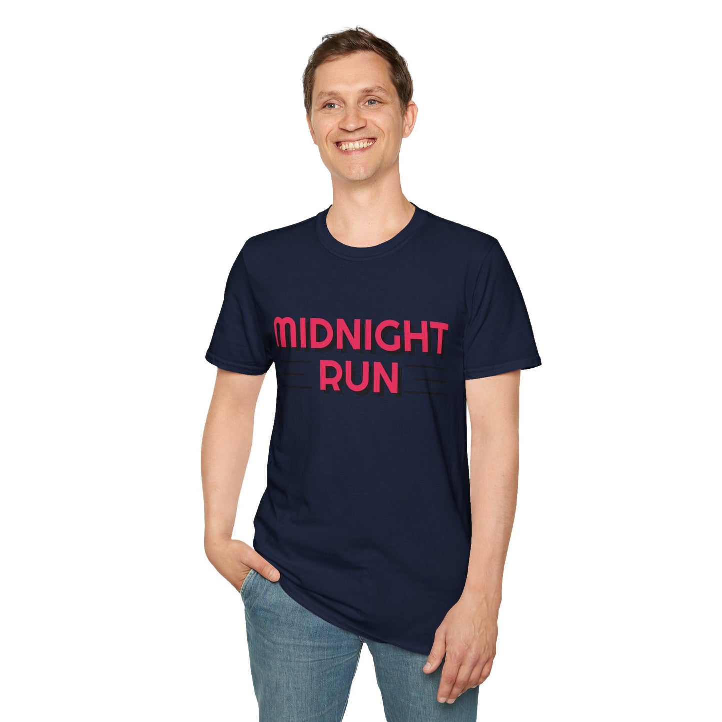 Midnight Run T-Shirt — Retro Pink Track Graphic Tee