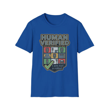 Human Verified T-Shirt — "I Am Not a Robot" CAPTCHA Graphic Tee