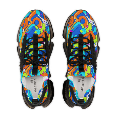 Men's Breathable Mesh Sneakers — Colorful Abstract Pattern Athletic Shoes (free shipping)