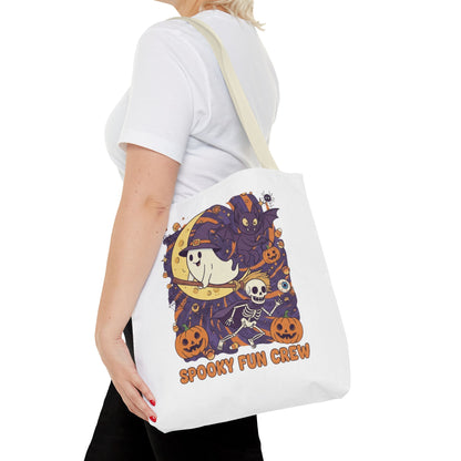 Spooky Fun Crew Halloween Tote Bag, Trick or Treat Bag, Haunted House Accessory, Fall Gift, Party Favor