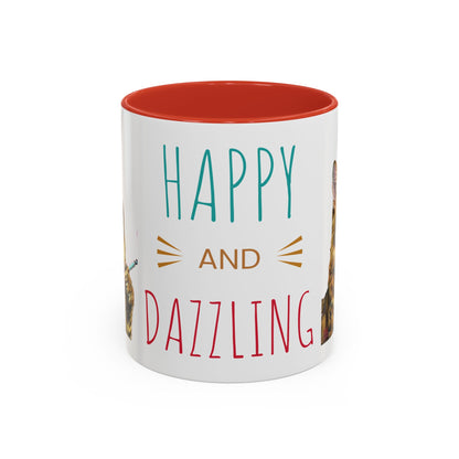 Happy and Dazzling smoking Cat Coffee Mug- cat smoking cigarette- funny (free shipping)