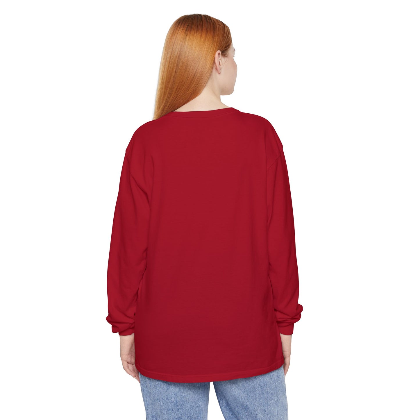 Women’s Vibrant red Garment-Dyed Long Sleeve T-Shirt for Every Occasion