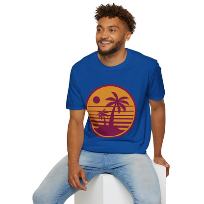 Retro Palm Sunset T-Shirt — Vintage Beach Palm Tree Tee