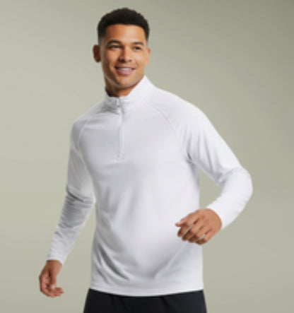 Men's Quarter-Zip Performance Pullover - Embroidered Sport-Wick Stretch
