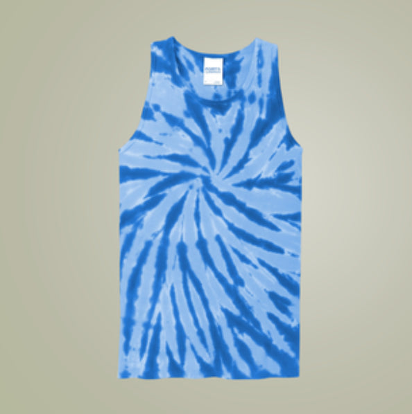 Men’s Tie-Dye Tank Top — multiple colors Spiral Swirl Summer Tank (free shipping)