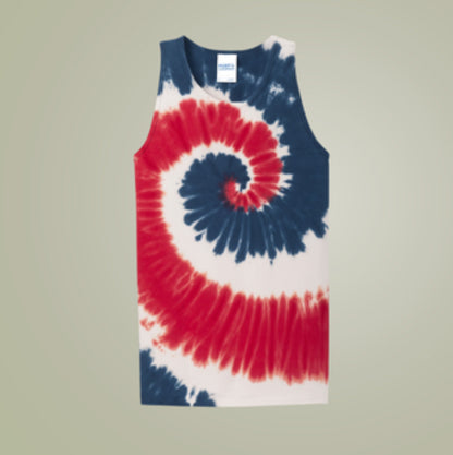 Men’s Tie-Dye Tank Top — multiple colors Spiral Swirl Summer Tank (free shipping)