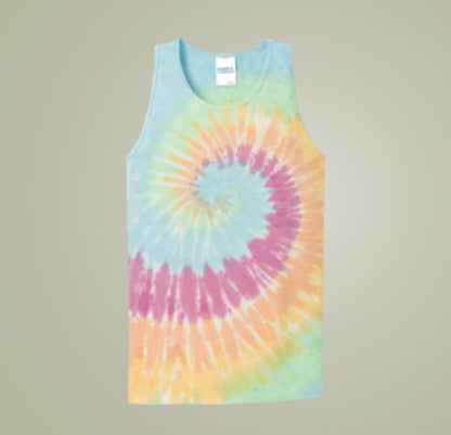 Men’s Tie-Dye Tank Top — multiple colors Spiral Swirl Summer Tank (free shipping)