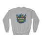 Youth Crewneck spray paint style- Sweatshirt - Colorful Rebel City Graffiti Crown Design