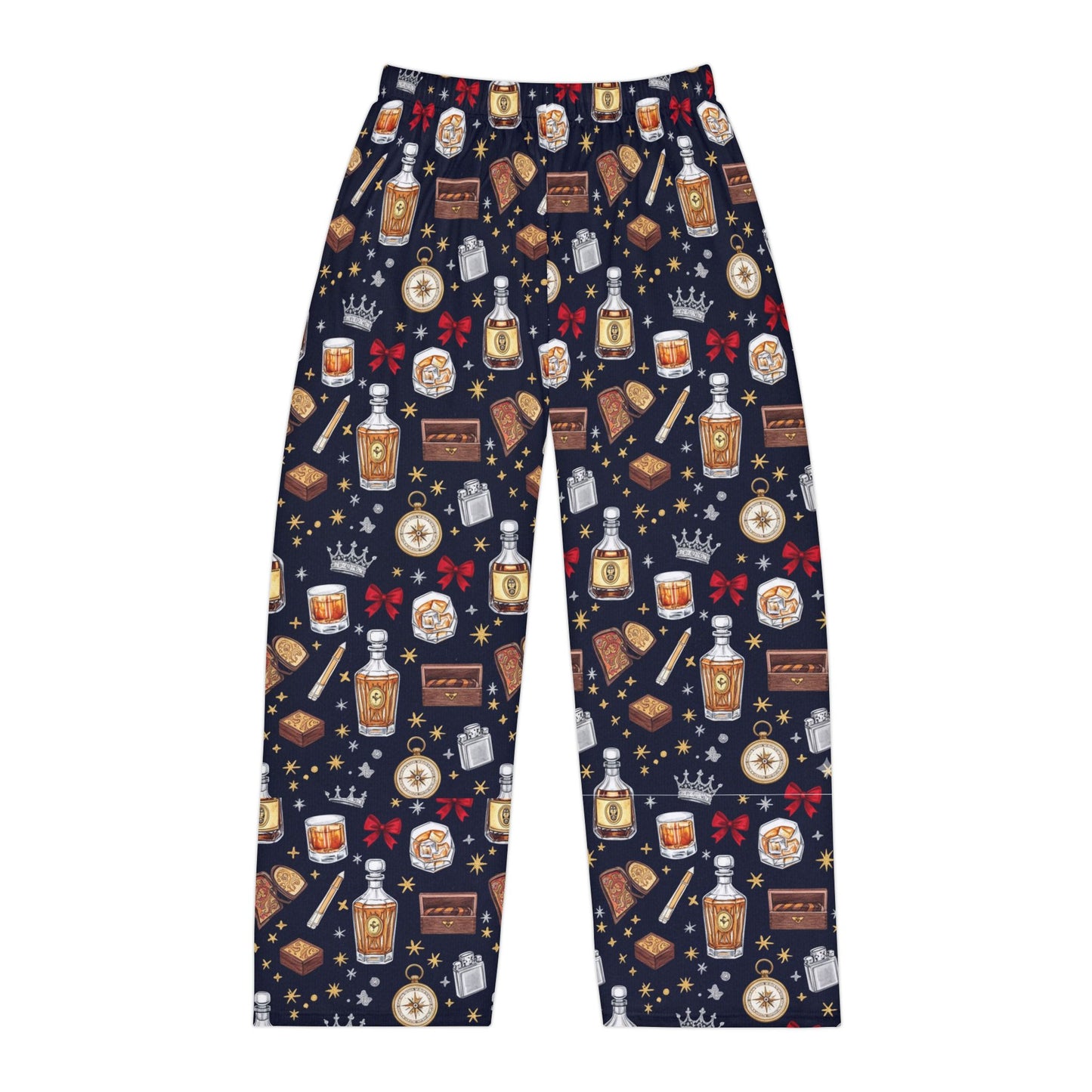 Men's Whiskey & Cigar Lounge Pajama Pants — Cozy Novelty Sleepwear