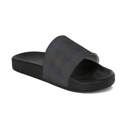Men's Slide Sandals Distressed Micro-Houndstooth / Blurred Glen Plaid