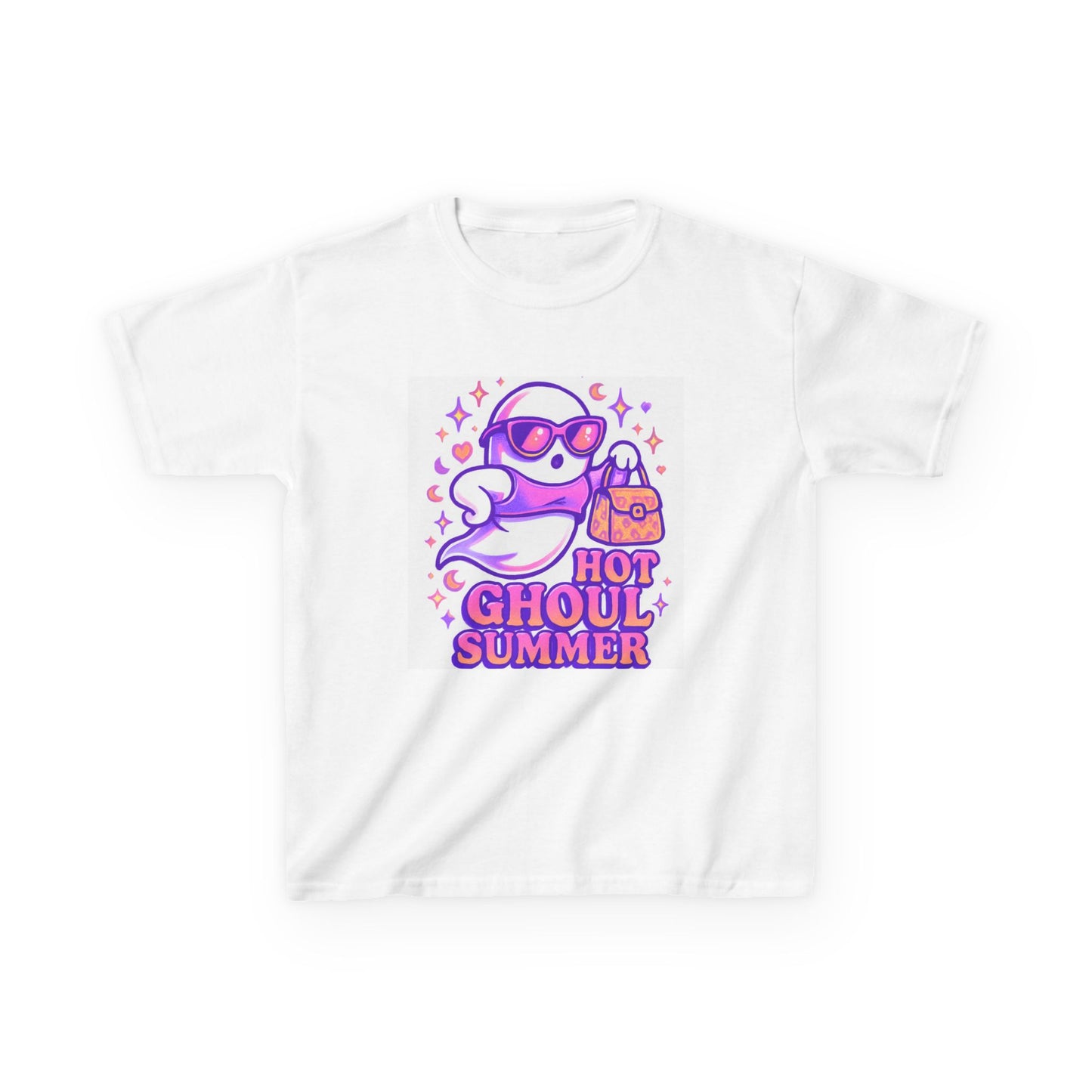 Girls Ghost Summer Tee, Fun Kid's T-Shirt, Cute Tee for Summer, Halloween Kids Shirt, Ghoulish Apparel for Young Spirits