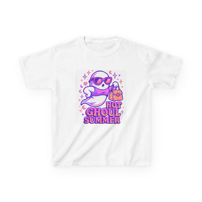 Girls Ghost Summer Tee, Fun Kid's T-Shirt, Cute Tee for Summer, Halloween Kids Shirt, Ghoulish Apparel for Young Spirits
