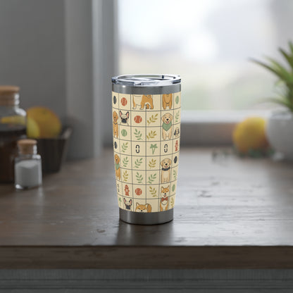 Dog Pattern 20oz Tumbler — Cute Paw Print Travel Cup